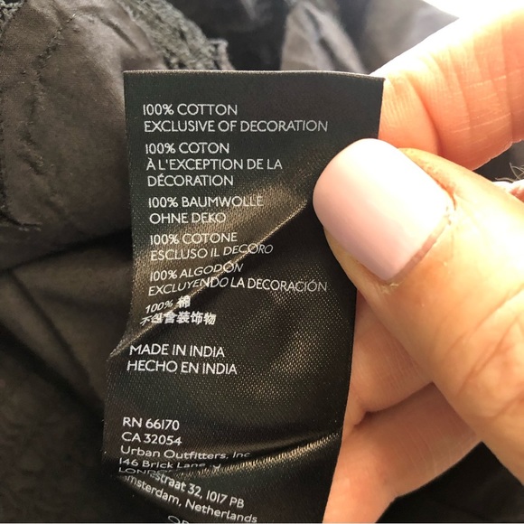 FREE People Louella Embroidered Top XS Lace button up blouse Black NWOT - Picture 10 of 13